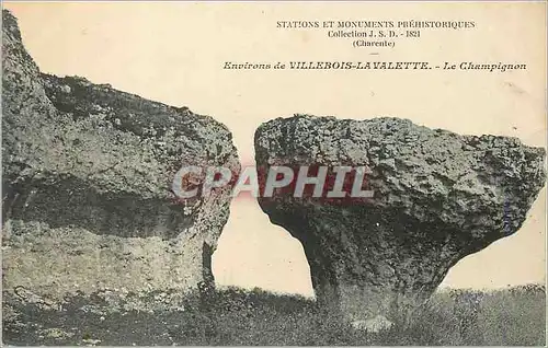 Cartes postales Stations et Monuments Prehistoriques (Charente) Environs de Villebois la Valette Le Champignon