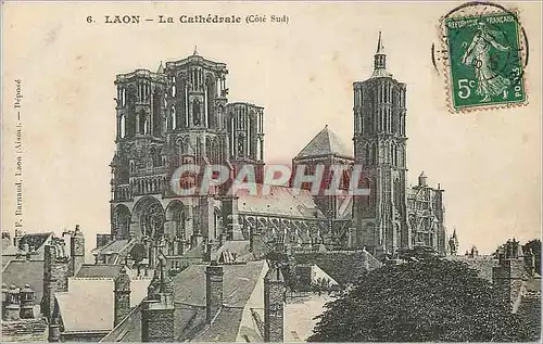 Ansichtskarte AK Laon La Cathedrale (Cote Sud)