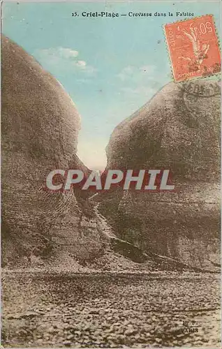 Cartes postales Criel Plage Crevasse dans la Falaise