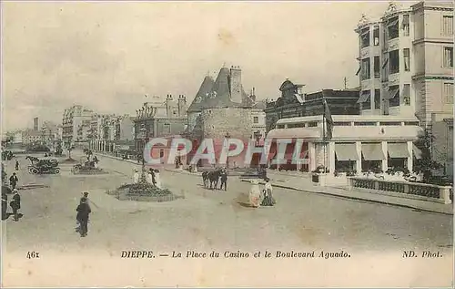 Cartes postales Dieppe La Place du Casion et le Boulevard Aguado