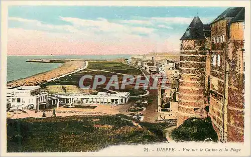 Cartes postales Dieppe Vue sur le Casino et la plage