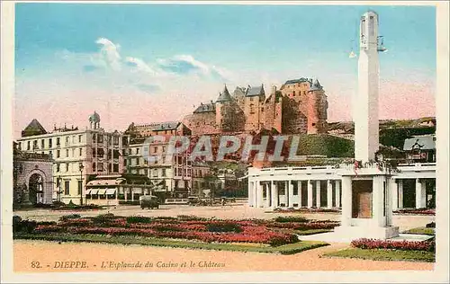 Cartes postales Dieppe L'Esplanade du Casino et le Chateau