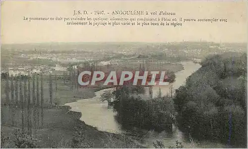 Ansichtskarte AK Angouleme a vol d'oiseau Le promeneur ne doit pas craindre les quelques kilometre qui conduisent