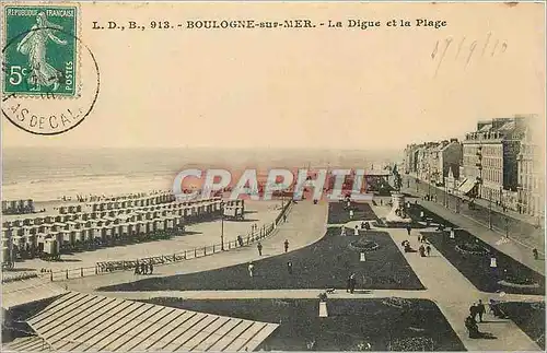Cartes postales Boulogne sur Mer La Digue et la Plage