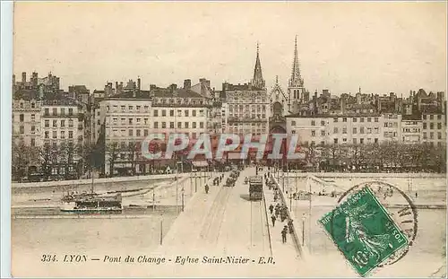 Ansichtskarte AK Lyon Pont du Change Eglise Saint Nizier