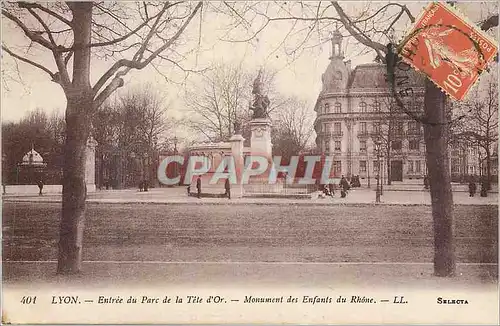 Cartes postales Lyon Entree du Parc de la Tete d'Or Monument des Enfants du Rhone