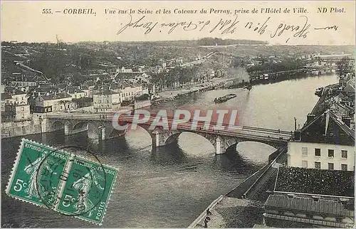 Ansichtskarte AK Corbeil Vue sur la Seine et les Coteaux du Perray prise de l'Hotel de Ville