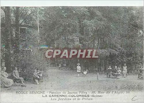 REPRO Ecole Sevigne Pension de Jeunes Filles La Garenne Colombes (Seine) Les Jardins et le Preau Rue