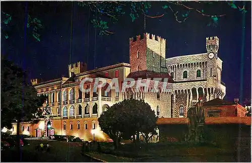 Cartes postales moderne Principaute de Monaco Place du Palais  Palais du Prince Effet de nuit la Cote d'Azur