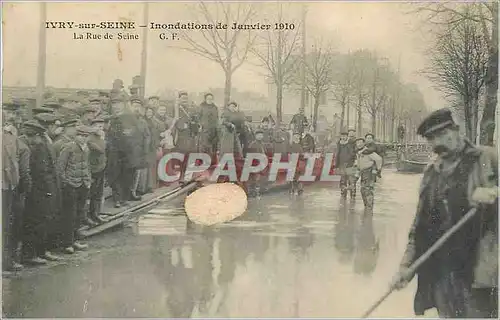 Cartes postales Ivry sur Seine Inondations de Janvier 1910 La Rue de Seine