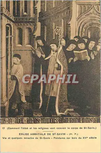 Cartes postales Eglise Abbatiale de St Savin Vie et quelques miracles de St Savin Peintures sur bois du XVe siec