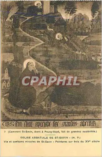 Cartes postales Eglise Abbatiale de St Savin Vie et quelques miracles de St Savin Peintures sur bois du XVe siec