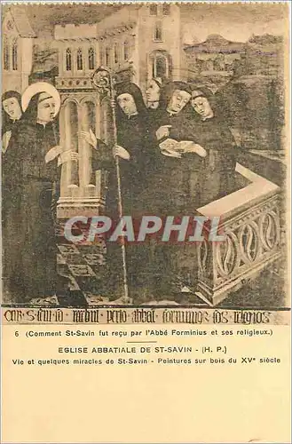 Cartes postales Eglise Abbatiale de St Savin Vie et quelques miracles de St Savin Peintures sur bois du XVe siec