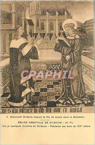Cartes postales Eglise Abbatiale de St Savin Vie et quelques miracles de St Savin Peintures sur bois du XVe siec