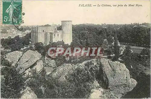 Cartes postales Falaise Le Chateau vue prise du Mont Myra