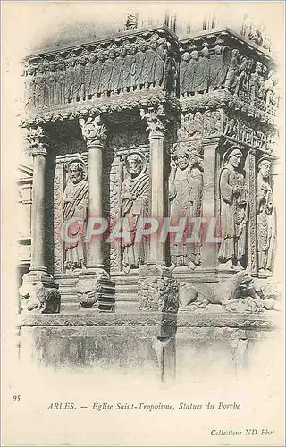 Cartes postales Arles Eglise Saint Trophisme Statues du Porche (carte 1900)