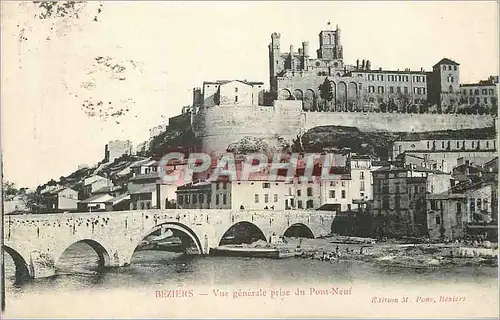 Ansichtskarte AK Beziers Vue generale prise du Pont Neuf