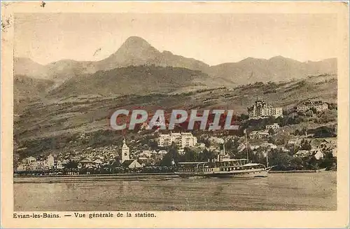 Cartes postales Evian les Bains Vue generale de la Station Bateau