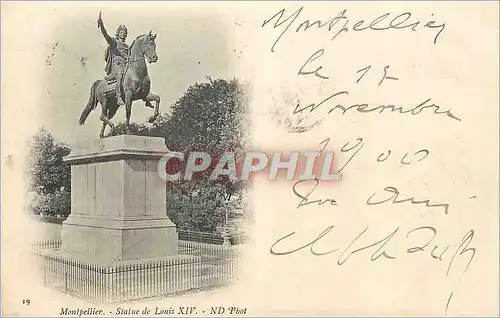 Cartes postales Montpellier Statue de Louis XIV (carte 1900)