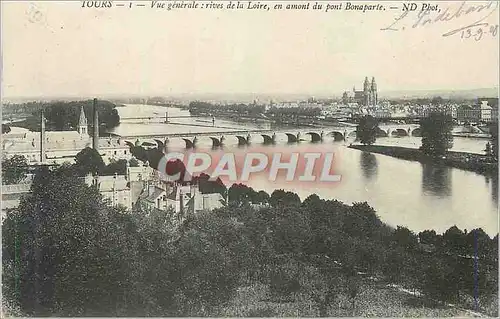 Cartes postales Tours Vue generale rives de la Loire en amont du pont Bonaparte