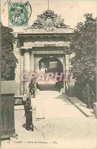 Cartes postales Caen Porte du Ch�teau Militaria