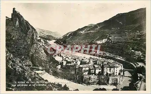 Moderne Karte Vallee du Var Entrevaux Vue generale et la Citadelle