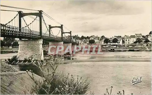 Moderne Karte Chateauneuf sur Loire Le Pont suspendu et la Loire