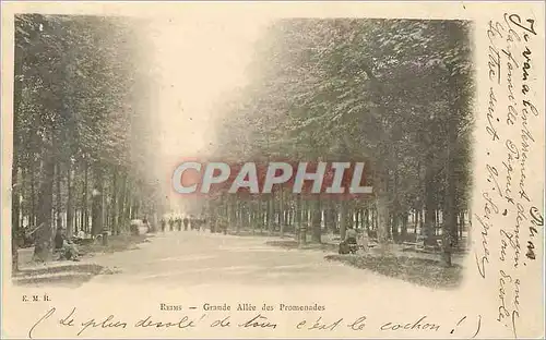 Cartes postales Reims Grande Allee des Promenades (carte 1900)