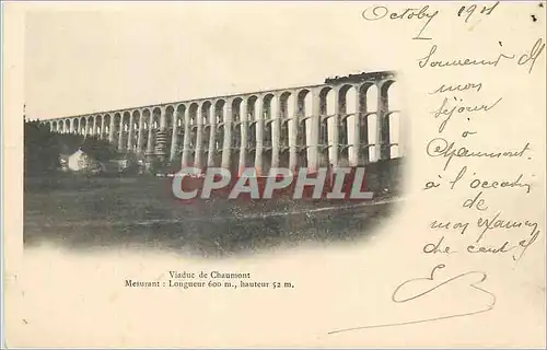 Cartes postales Viaduc de Chaumont Mesurant Longueur 600m Hauteur 52m (carte 1900)