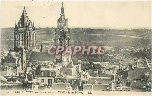 Ansichtskarte AK Coutances Panorama vers l'Eglise Saint Pierre