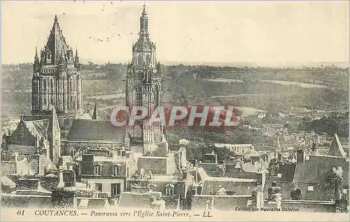 Cartes postales Coutances Panorama vers l'Eglise Saint Pierre