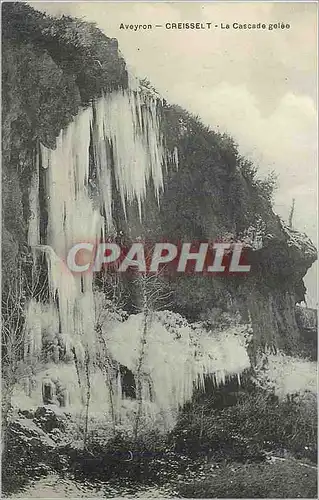 Ansichtskarte AK Aveyron Creisselt La Cascade gelee