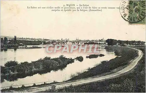 Ansichtskarte AK Macon La Saone est une riviere molle et paresseuse qui a l'air de faire sa route comme une femme