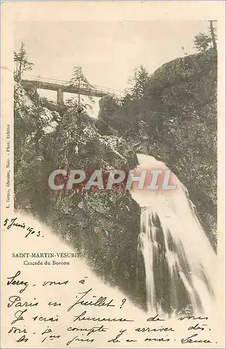 Cartes postales Saint Martin Vesubie Cascade du Bereon (carte 1900)