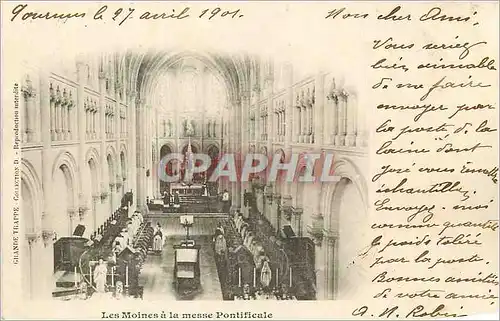 Cartes postales Les Moines a la messe Pontificale (carte 1900)
