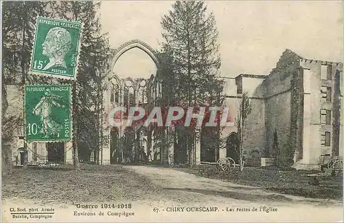 Cartes postales Chiry Ourscamp Les restes de l'Eglise Guerre 1914 1918 Environs de Compiegne