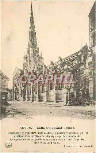 Cartes postales Autun Cathedrale Saint Lazare Commencee en l'an 1120 puis modifiee a plusieurs reprise ce qui ex