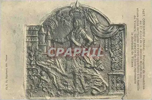 Cartes postales Condrieu (Rhone) Bretagne de cheminee au 1er etage de la Maison Moyen Age situee place de l'Egli