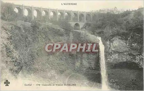 Ansichtskarte AK L'Auvergne Cantal Cascade et Viaduc de Salins