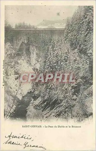 Cartes postales Saint Gervais Le Pont du Diable et le Bonnant (carte 1900)