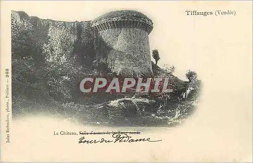 Cartes postales Tiffauges (Vendee) Le Chaeau Salle d'armes de la Tour ronde (carte 1900)