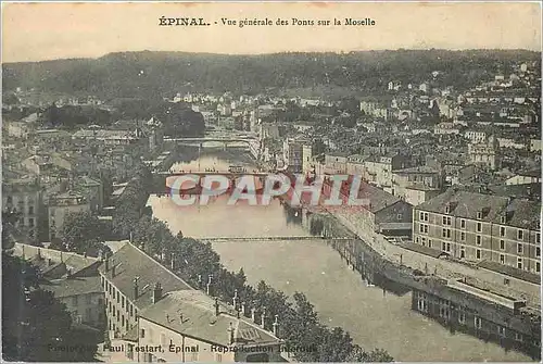 Cartes postales Epinal Vue generale des Ponts sur la Moselle