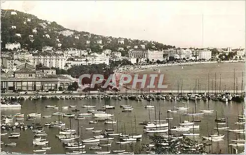 Moderne Karte Cannes Vue generale prise du Suquet Bateaux