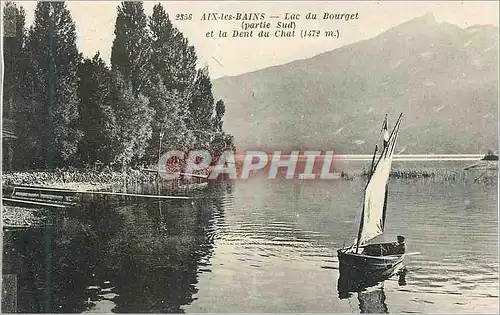 Ansichtskarte AK Aix les Bains Lac du Bourget (partie Sud) et la Dent du Chat Bateau