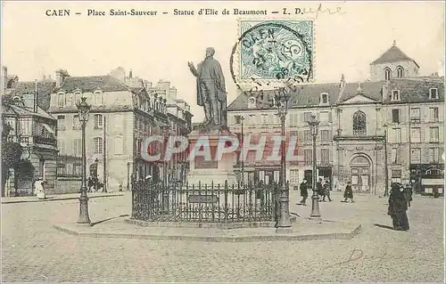 Ansichtskarte AK Caen Place Saint Sauveur Statue d'Elie de Beaumont