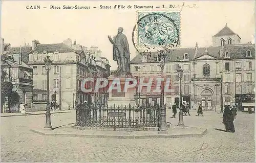 Cartes postales Caen Place Saint Sauveur Statue d'Elie de Beaumont