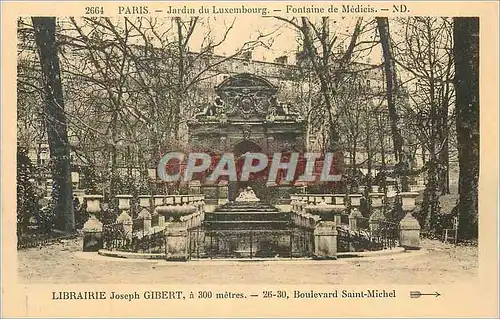 Ansichtskarte AK Paris Jardin du Luxembourg Fontaine de Medicis Libraire Joseph Gibert Boulevard Saint Michel