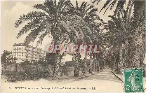 Cartes postales Hyeres Avenue Beauregard et Grand Hotel des Palmiers