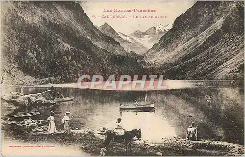 Cartes postales Les Hautes Pyrenee Cauterets Le Lac de Gaude Ane Donkey