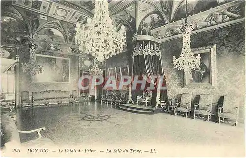 Ansichtskarte AK Monaco Le Palais du Prince La Salle du Trone